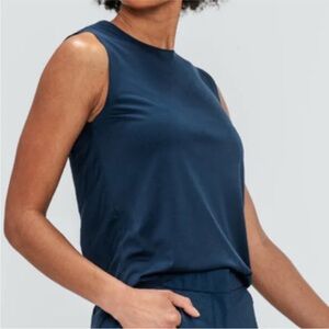 Ministry of Supply Composite wool blend Blue Sleeveless Muscle Tee tank top med